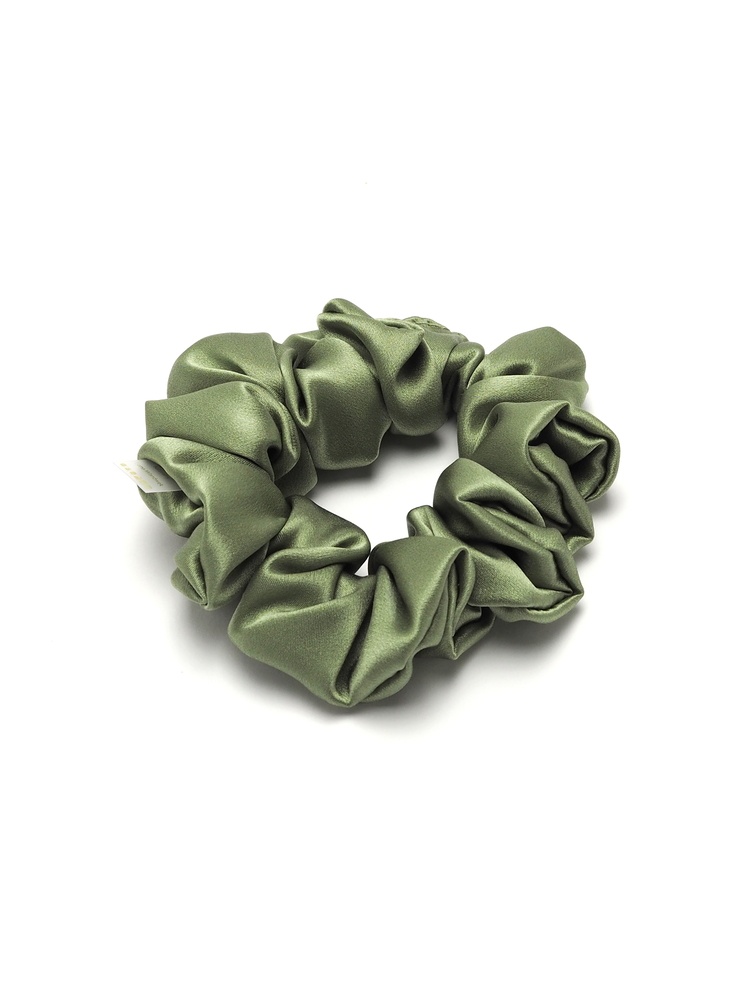 JGS-020 Jedwabna gumka do w�os�w scrunchie oliwkowa